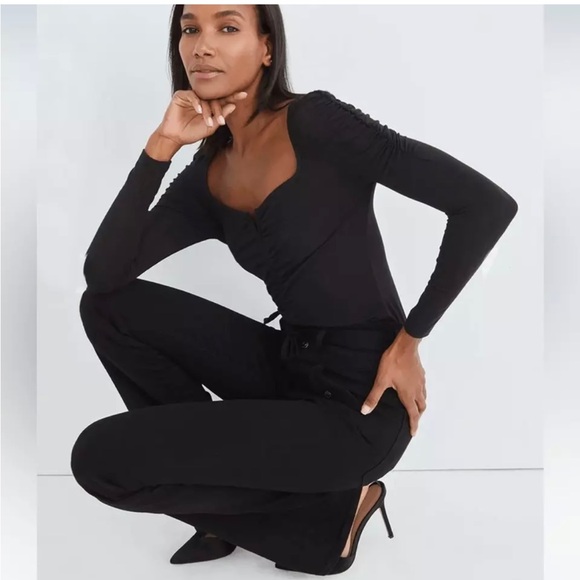 - Veronica Beard Priyanka Ruched Long Sleeve Top Size L - Picture 2 of 11